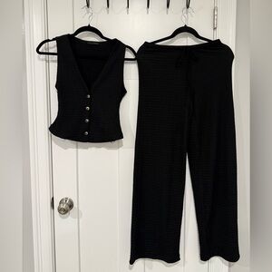 Zara Black Vest and Pant Set